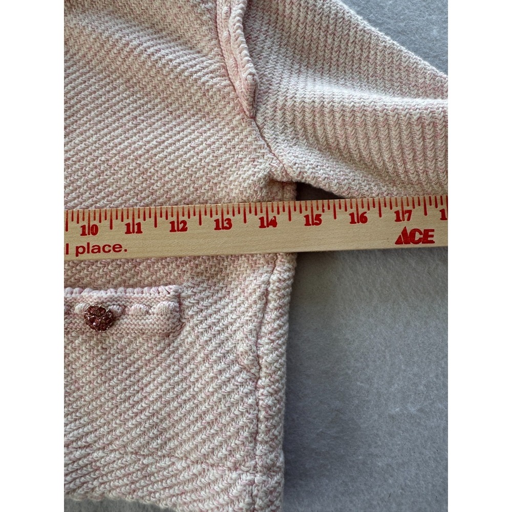 Self-portrait Pink Knit Jewel Button Cropped Cardigan Sweater Jacket US Sz 2-4 - Picture 12 of 16